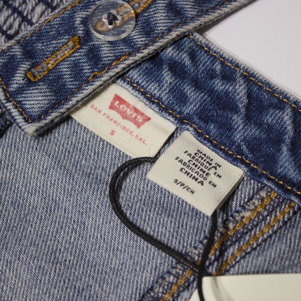 NWT $69.50 Levi's Denim Sculpted Bustier Tank Top Zipper Elastic Back Women Sz S - Picture 11 of 13